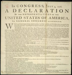 United States Declaration of Independence. Image from US Library of Congress.